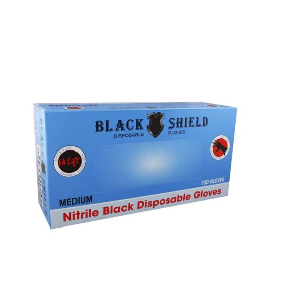 Black Shield Black Latex Gloves