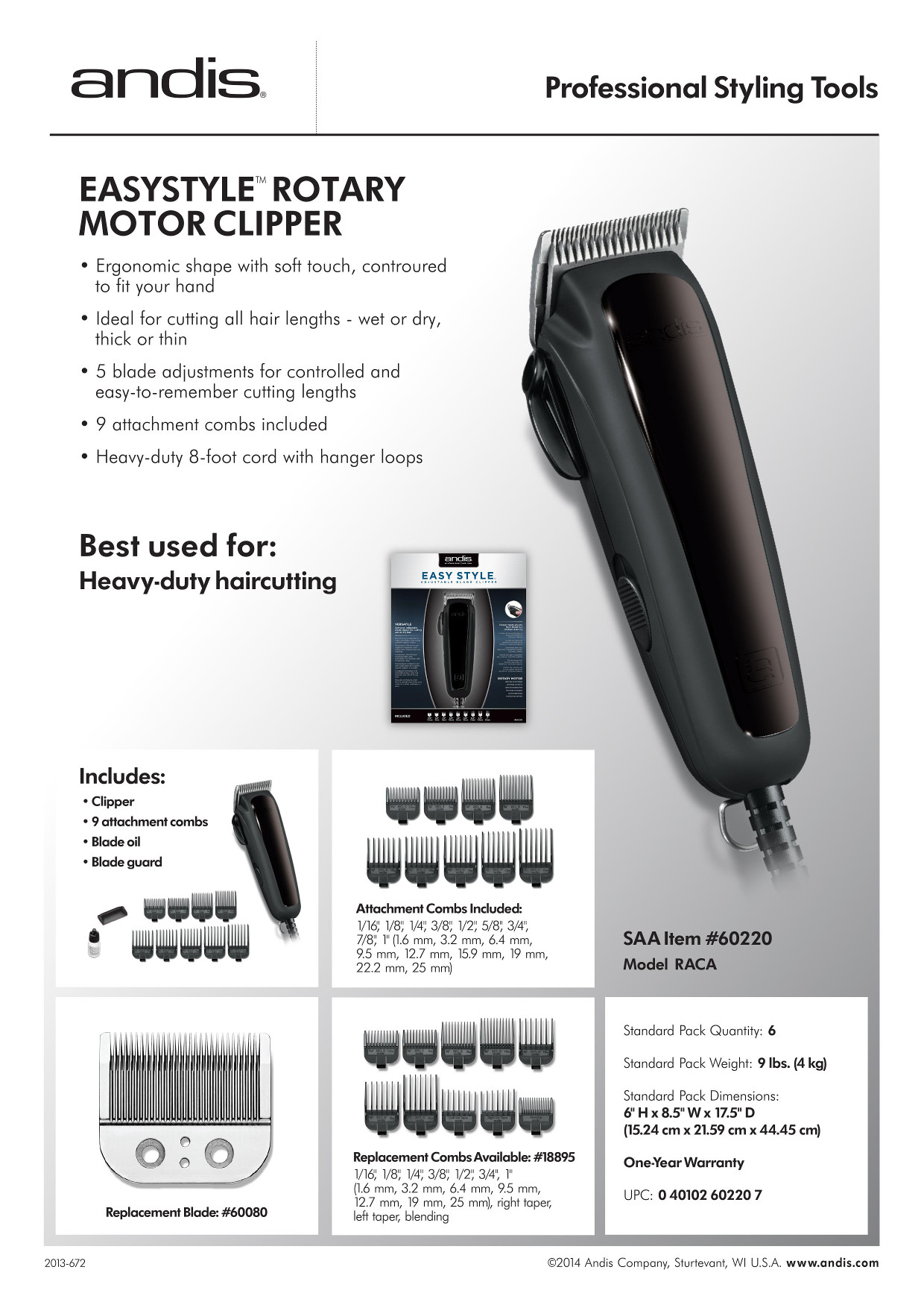 andis easy style clipper guards