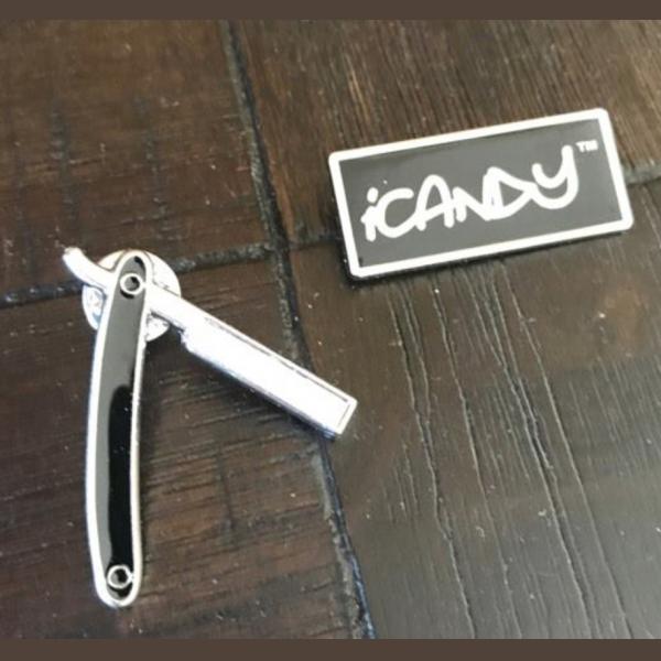 iCandy Barber Black Cut Throat Razor Pin