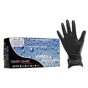 Salon Smart Black Vinyl Gloves 100pc