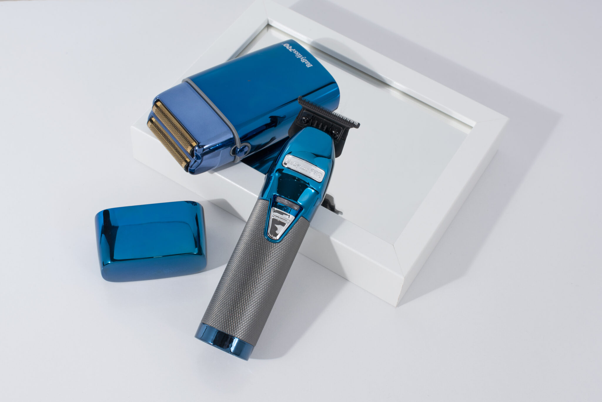 BaBylissPRO Blue Chrome Foil Shaver & Outliner Trimmer Pack - Salon Depot