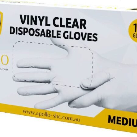 Apollo Vinyl Clear Gloves 100pc